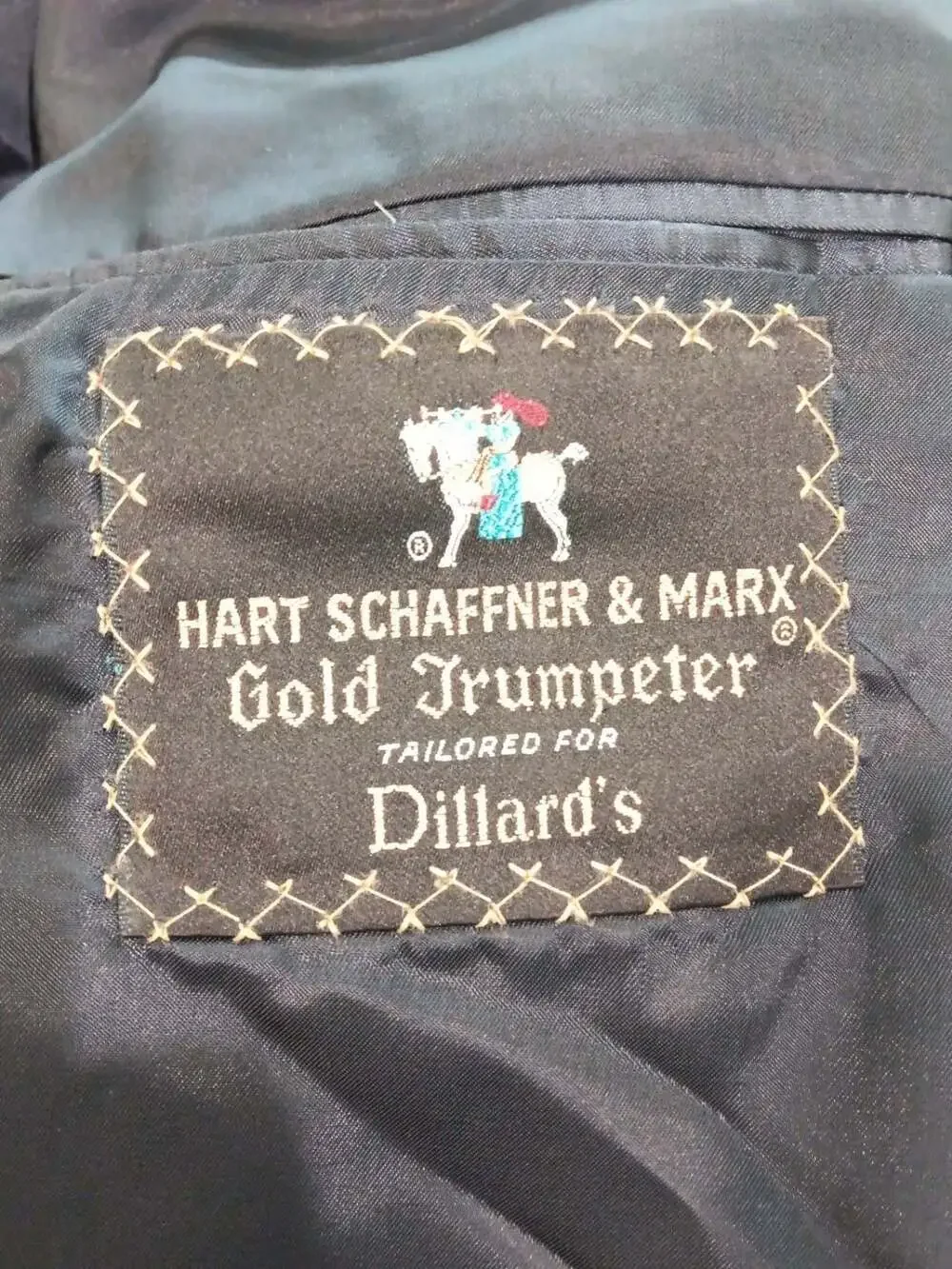 Hart Schaffner & Marx Gold Trumpeter Pure New Wool Pinstripe Suit Jacket